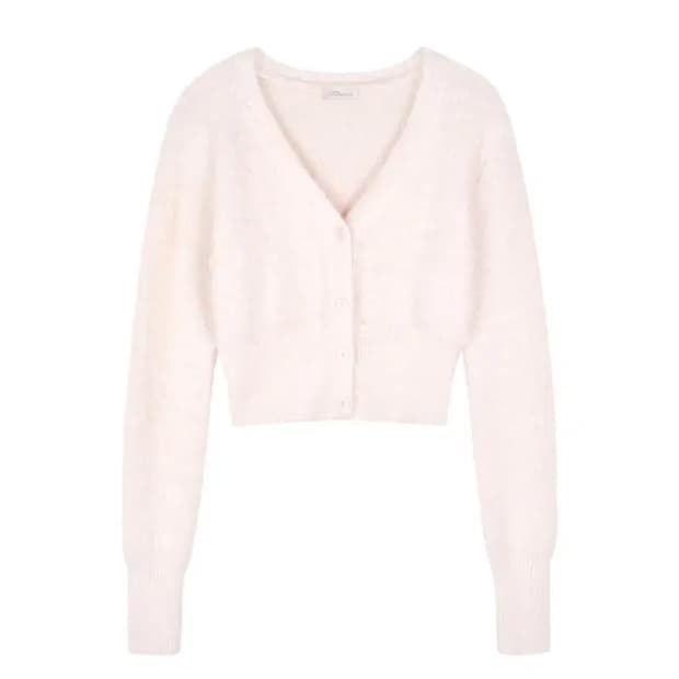 kleesier | 클리시어 코튼캔디 브이넥 가디건 핑크