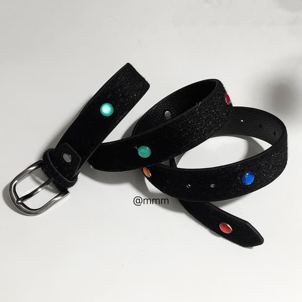 컬러 스터드 송치털 벨트