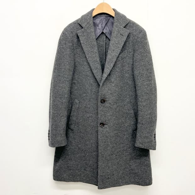 라르디니 그레이 싱글 브레스티드 울코트