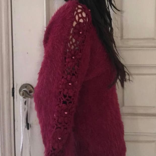 vintage flower net knit