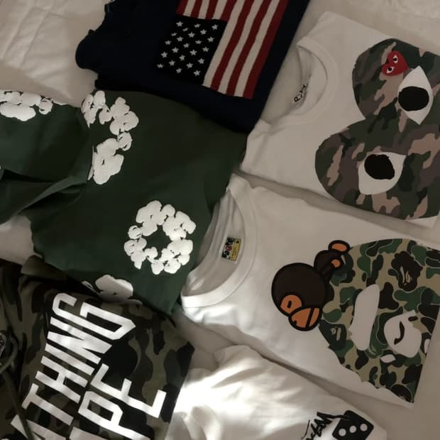 데님티어스 꼼데가르송 베이프 스투시 후드집업 반팔