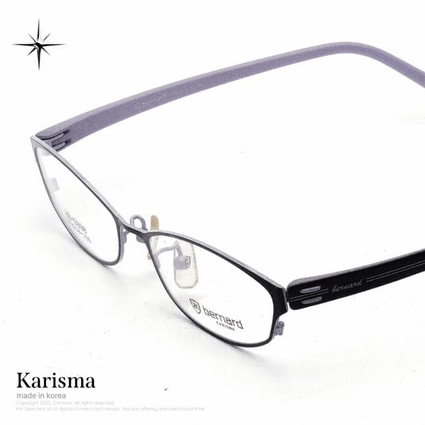 (💜라벤더/y2k) Karisma 블랙+연보라 뿔테 빈티지 안경
