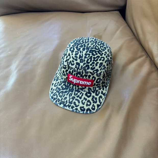 슈프림 캠프캡 모자 박스로고 23FW 레오파드