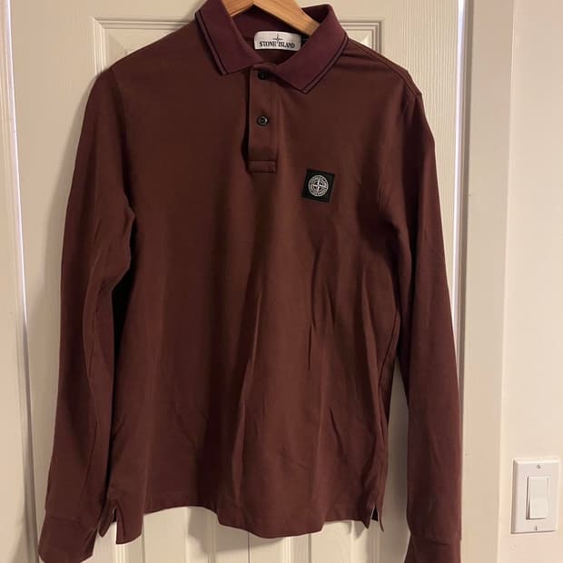 스톤아일랜드 버건디 폴로 셔츠
