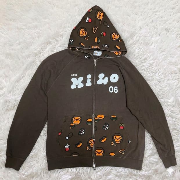 베이프 마일로 모노그램 후드집업