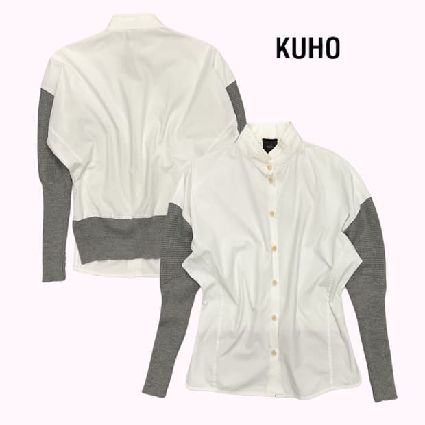 KUHO wool knit mixed blouse