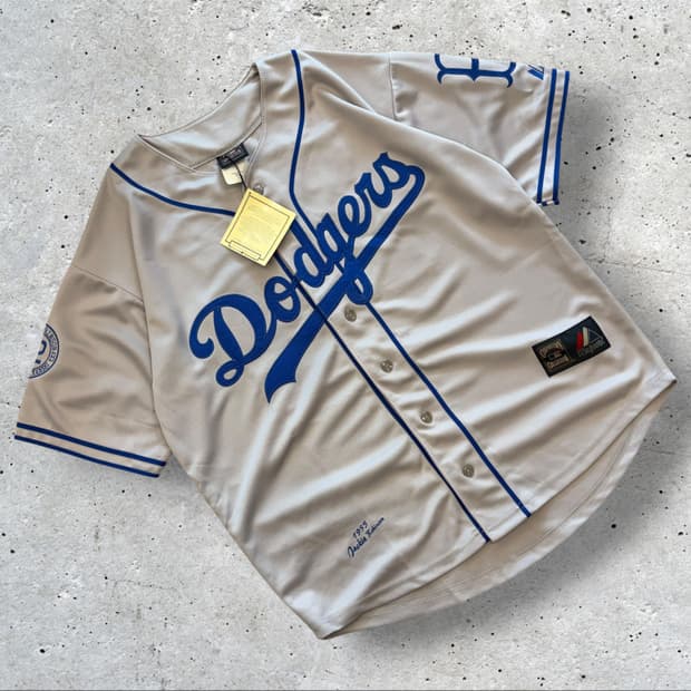 [L] 마제스틱 다저스 로빈슨 야구 유니폼 반팔 져지 D611