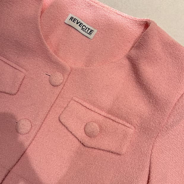 리버시티 에이블리 크롭 트위드 반팔자켓