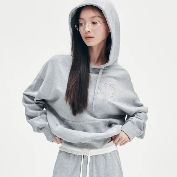 유희 후드티 그레이 YOUHEE SYMBOL GRAPHIC HOODIE 