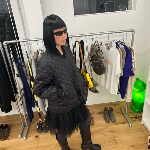 빈티지 블랙 퀄팅 자켓