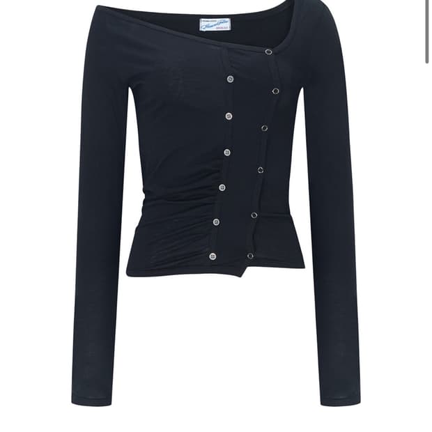 플리즈노팔로우 Dulce Unbal Button Long Sleeve T