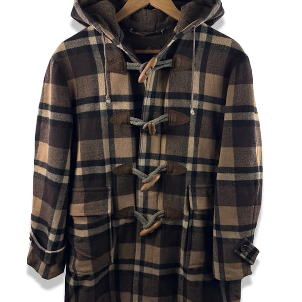 JPN 브라운 체크 떡볶이 코트 MADE IN JAPAN1937