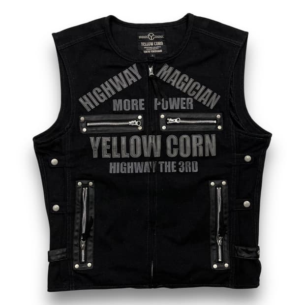 옐로우콘 모터사이클 바이커 다크 베스트/조끼