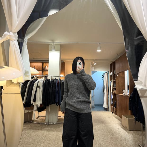 시스템 알파카 니트 스웨터