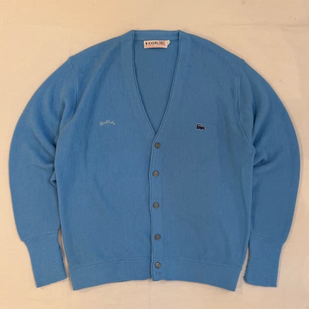60s IZOD 라코스테 아카이브 스카이블루 아크릴 가디건