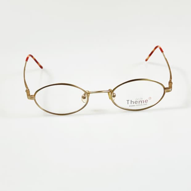 90s THEME 골드 슬림 오벌 메탈 프레임 빈티지 안경