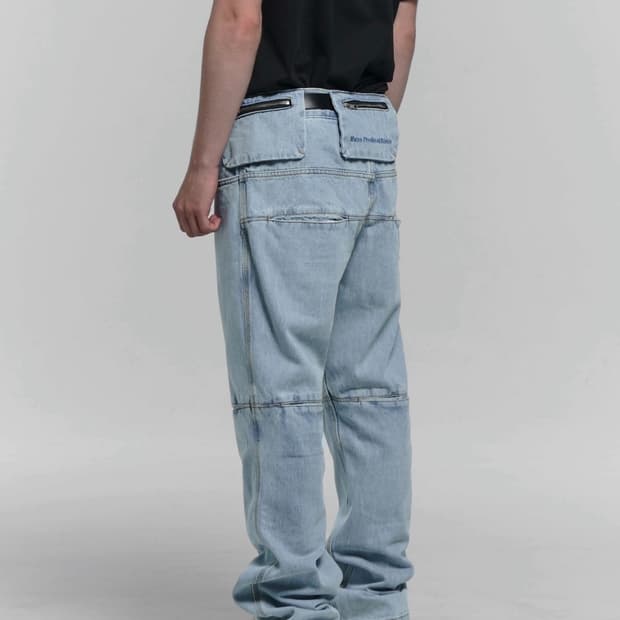 플라스틱프로덕트 백팬츠 steel blue M