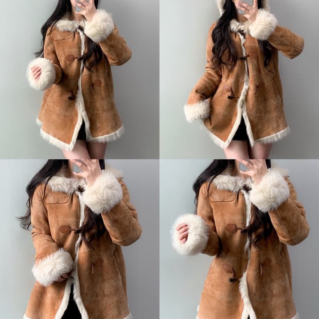 양피 양모 더플 무스탕