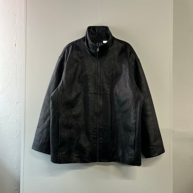90s 올드갭 풀집 레더 자켓