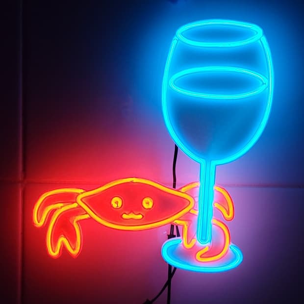 크랩 와인 네온사인 led 램프 무드등