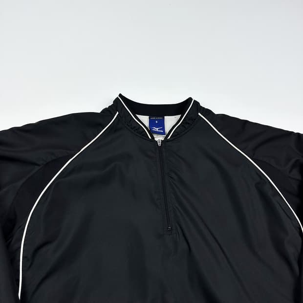 미즈노 트레이닝 블랙 반집업 바람막이 웜업 (실측 M)