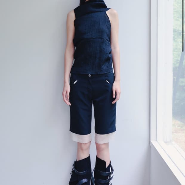 lined bermuda shorts 킨드레드 버뮤다팬츠