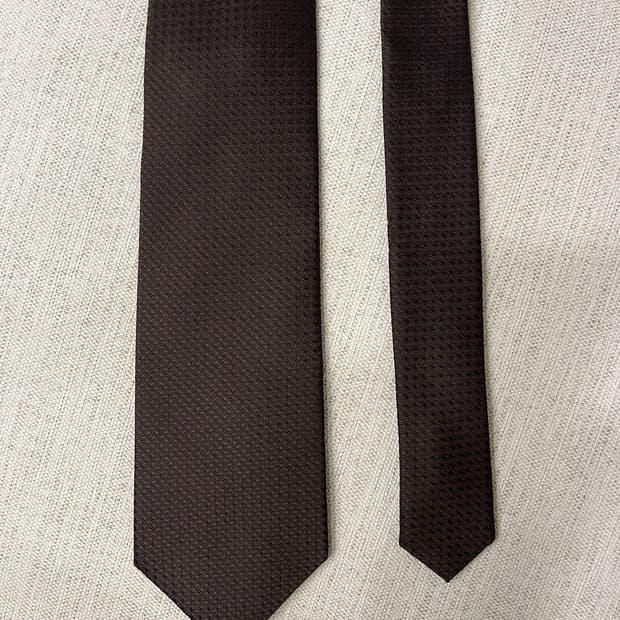 매너그램 브라운 솔리드 넥타이