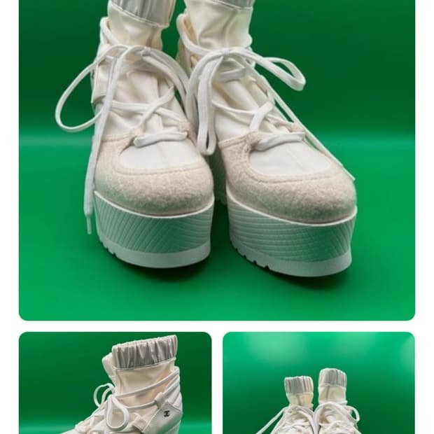 샤넬 CHANEL G35284 가죽 울 플랫폼 부츠 정품