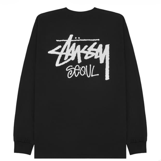 스투시 스탁 서울 롱슬리브 티셔츠 블랙