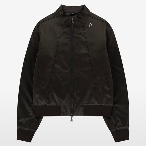 Piping Leather Blouson (Brown)