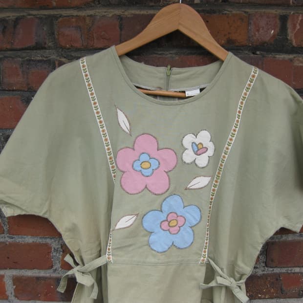 japanese vintage 꽃자수 원피스