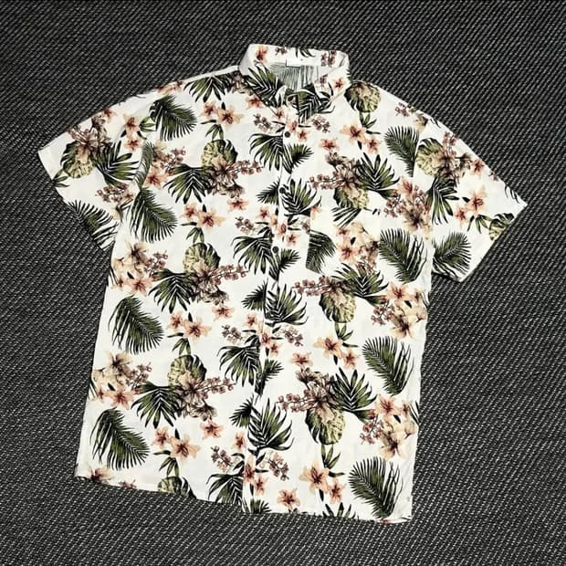 [L] Vintage 하와이안 반팔 패턴 셔츠