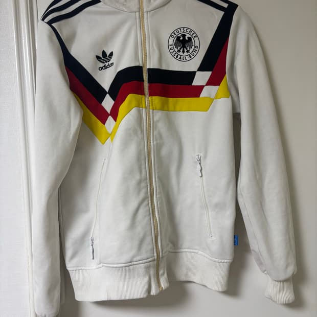 95 아디다스 검정/흰색 독일 트랙탑 져지