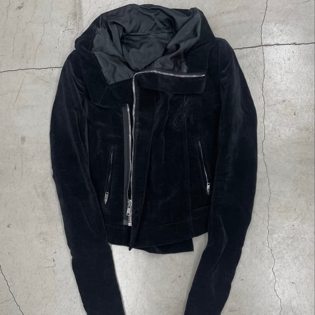Rick owens FW16 Velvet High-Neck Jacket