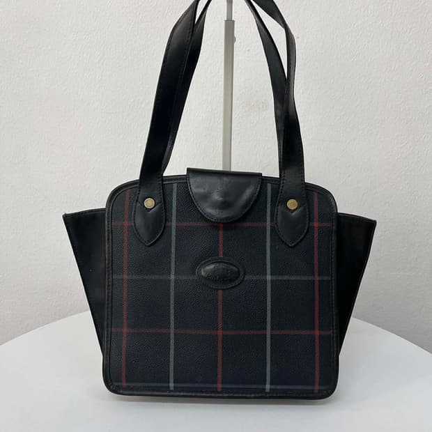 버버리 빈티지 노바체크 네이비 숄더 토트백