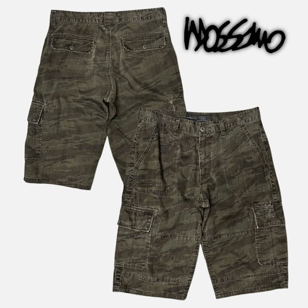 dark khaki camo cargo shorts