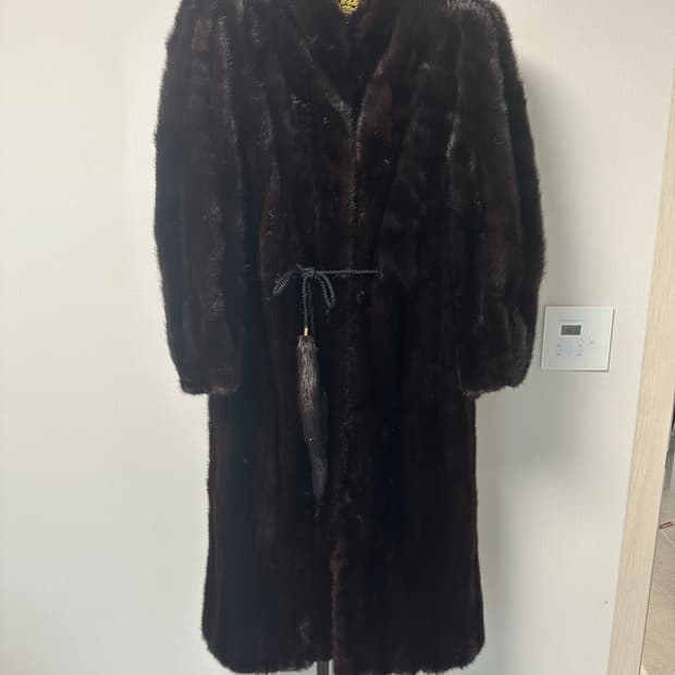 리얼  롱밍크 코트   퀄리티  최고!!-66사이즈