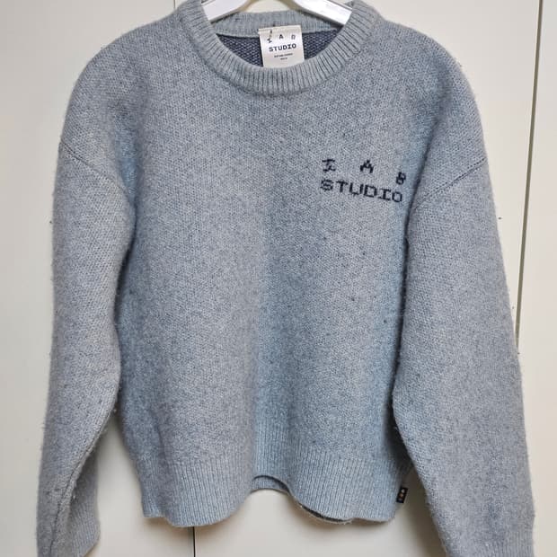 IAB STUDIO 아이앱 스튜디오 니트 M 스틸블루