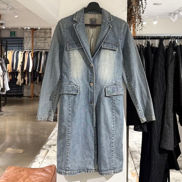 마리떼 프랑소와 저버 데님 워싱 롱 코트