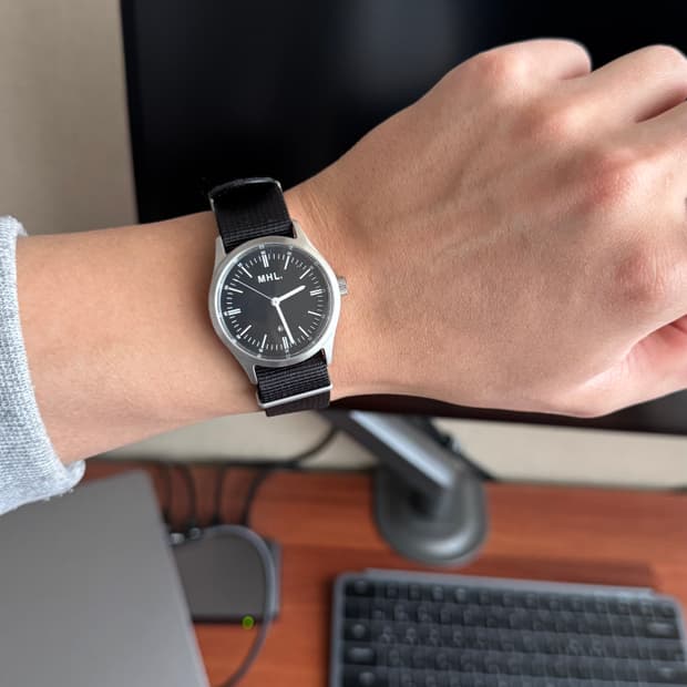 MHL 나토밴드 손목시계 블랙 다이얼 마가렛 호웰