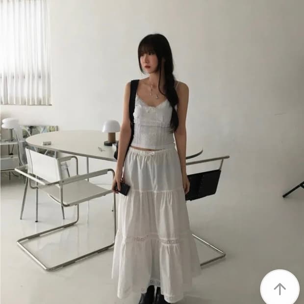 [새상품] 화이트 레이스 롱스커트