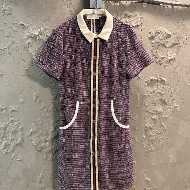 3 마쥬 MAJE 트위드 반팔 미니 원피스 멀티컬러