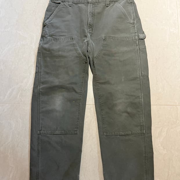 칼하트 B136 mos 모스그린 더블니 팬츠 36x30