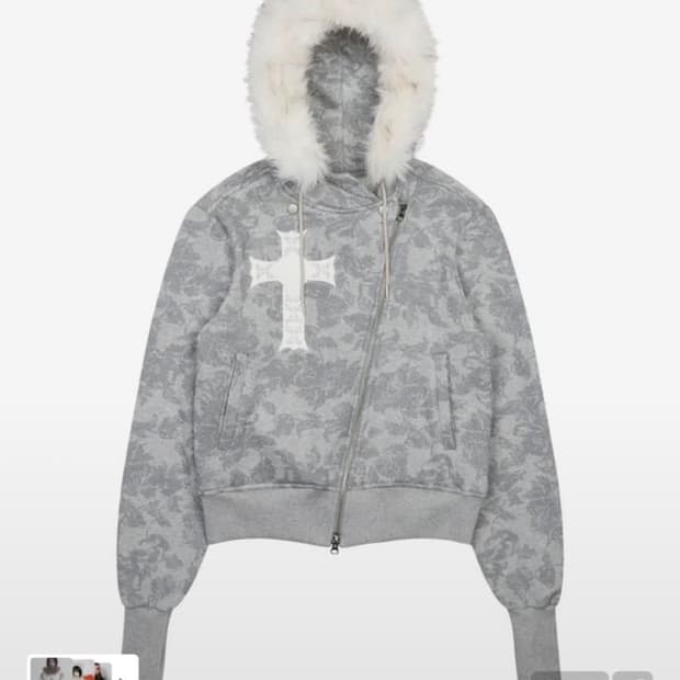 러브이즈트루 퍼후드집업 그레이