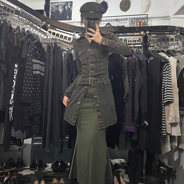 데님 원피스 자켓