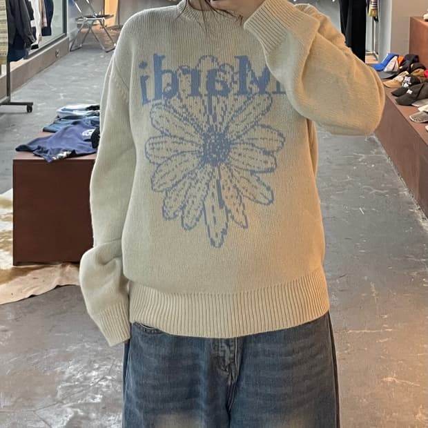 마르디 메크르디 아이보리 데이지 니트 H2723