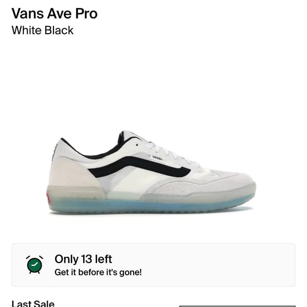 [실착 1회] 희귀 매물 반스 AVE PRO 화이트 VN0A4BT7UY6