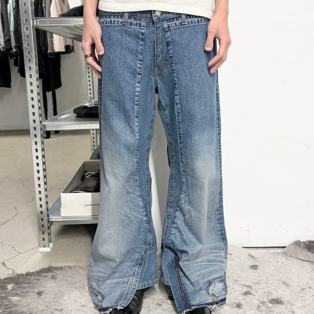 24fw 준야와타나베 리빌드 플레어 데님 팬츠