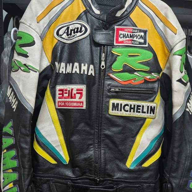 야마하 가죽 라이더 자켓