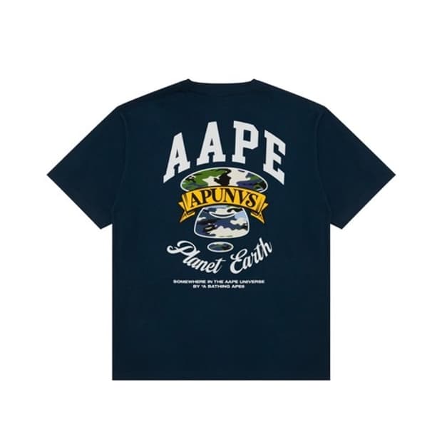 AAPE 에이프 반팔 티셔츠 네이비
